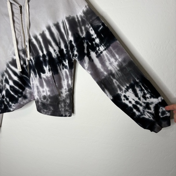 Electric & Rose Westside Zip Hoodie Tie Dye Grey Black White Size Small - Picture 3 of 7